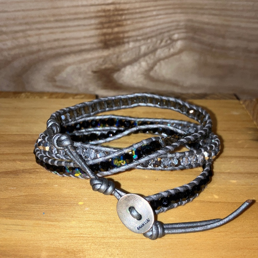 Chan Luu Silver and Black Wrap Bracelet
